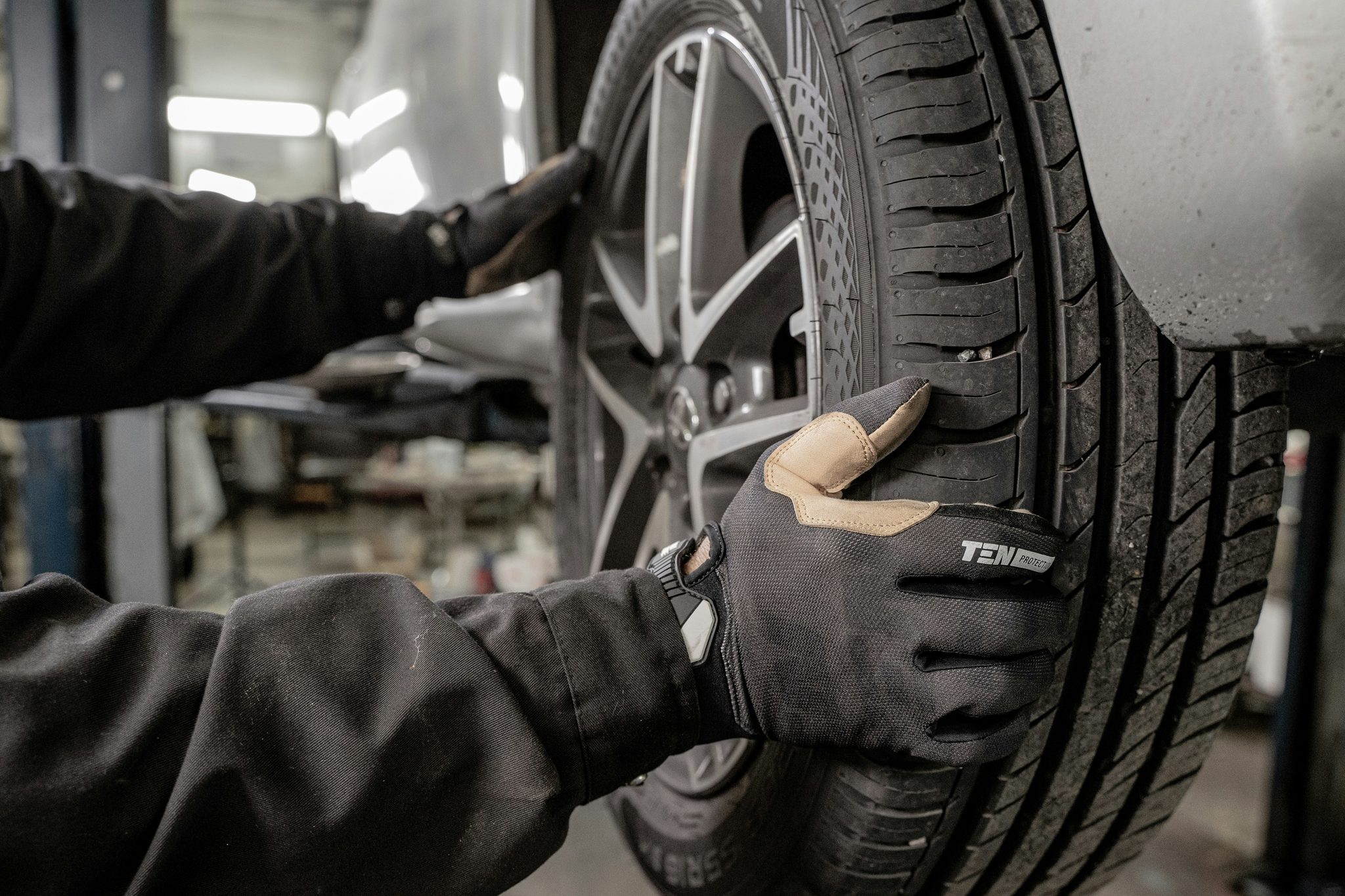 Tires stacked and ready to fit at Teddy Auto Services